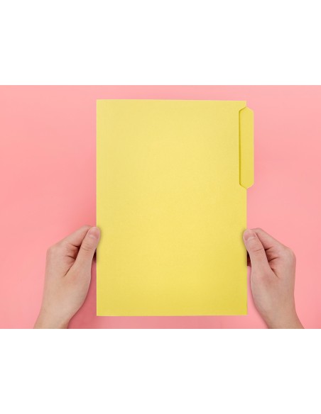Subcarpeta cartulina liderpapel folio pestaña superior 240g/m2 color amarillo