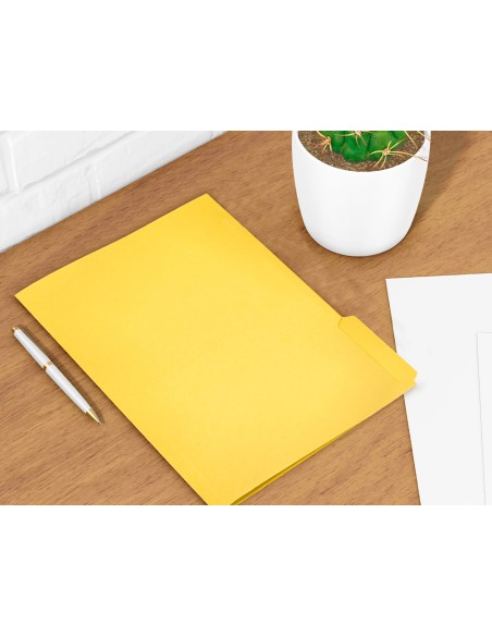 Subcarpeta cartulina liderpapel folio pestaña inferior 240g/m2 color amarillo