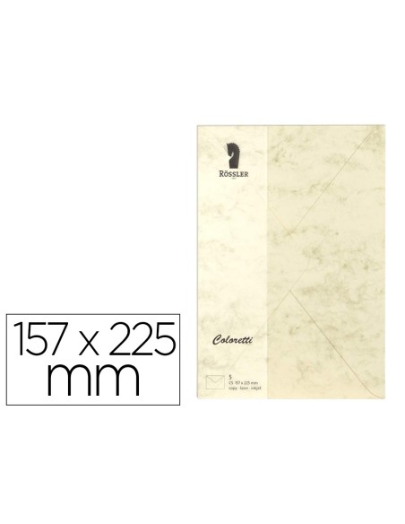 Sobre rossler coloretti c5 color marmol crema...
