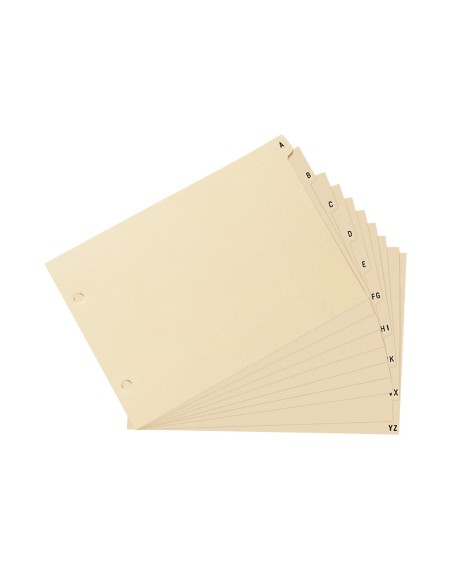 Indice alfabetico liderpapel cartulina para archivador 15 posiciones a-z cuarto apaisado
