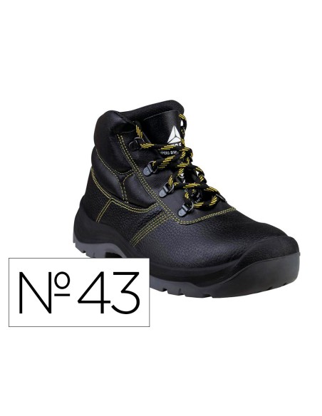 Botas deltaplus de seguridad piel crupon pigmentada suela pu bi-densidad color negro talla 43