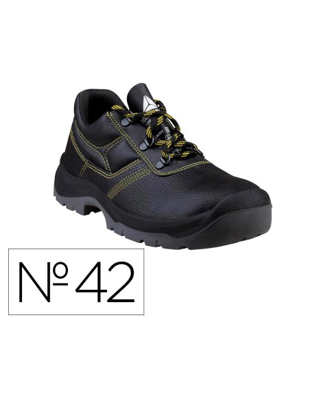 Zapatos de seguridad deltaplus piel crupon pigmentada suela pu bi densidad color negro talla 42