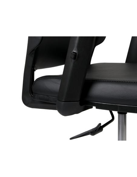 Silla giratoria q-connect respaldo medio de similpiel regulable en altura 980+100x630x625 mm color negro