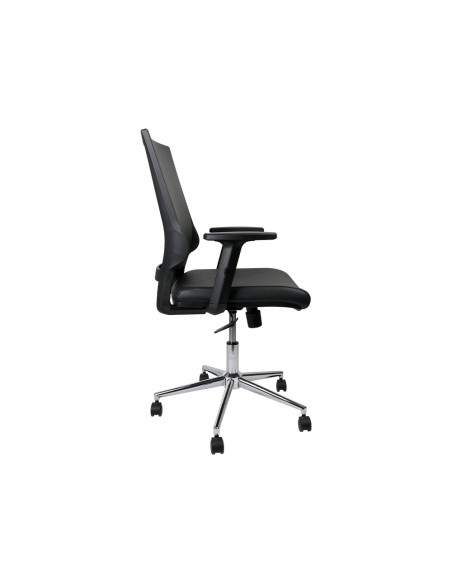 Silla giratoria q-connect respaldo medio de similpiel regulable en altura 980+100x630x625 mm color negro