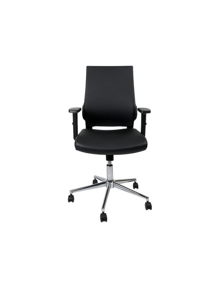 Silla giratoria q-connect respaldo medio de similpiel regulable en altura 980+100x630x625 mm color negro