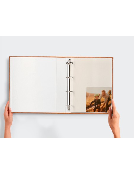 Album de fotos liderpapel anillas serie classic con 20 hojas autoadhesivas color marron