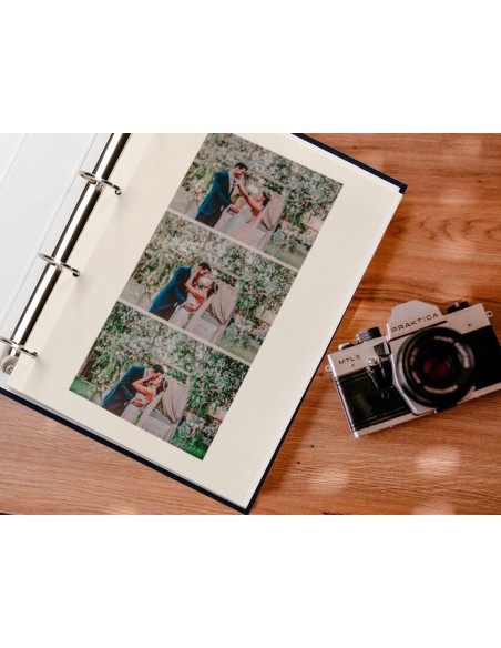 Album de fotos liderpapel anillas serie classic con 20 hojas autoadhesivas color azul