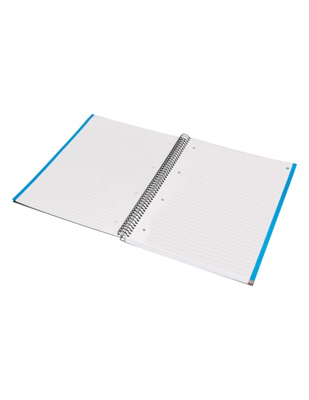Cuaderno espiral navigator a4 micro tapa forrada 120h 80gr horizontal 5 bandas 4 taladros color negro