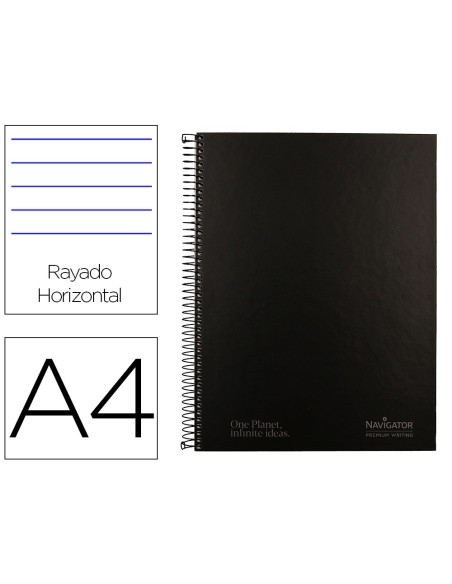 Cuaderno espiral navigator a4 micro tapa...