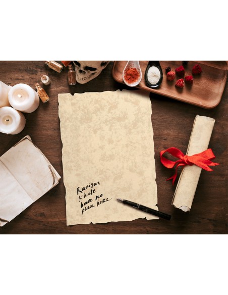 Papel pergamino liderpapel din a4 con bordes 180g/m2 color crema paquete de 50 hojas