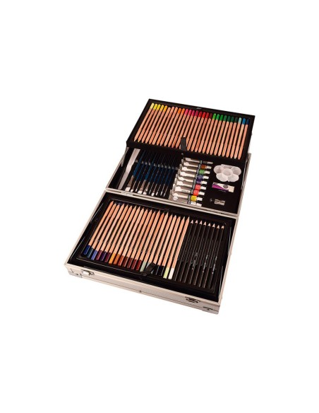 Maletin de pinturas daler rowney metalico 122...
