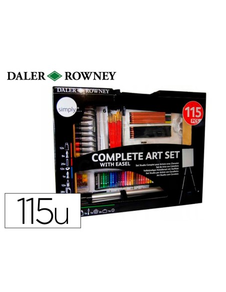 Set de pinturas daler rowney 115 piezas con...