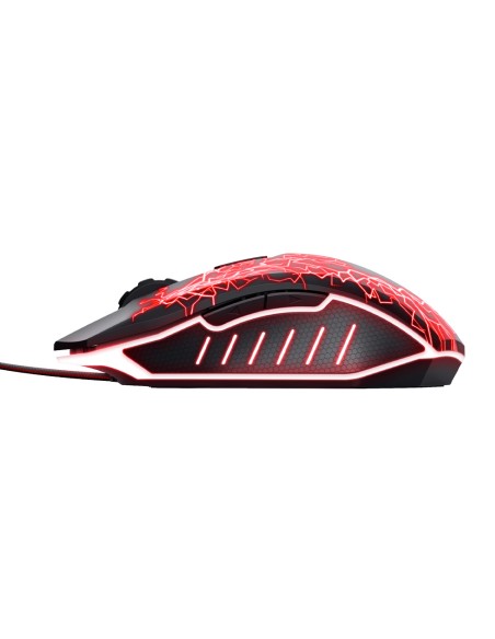 Raton trust gxt105x izza gaming optico luces led 800-4000 ppp 6 botones usb 2.0 cable 1,80 m color negro