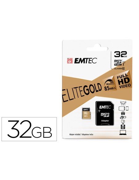Memoria sd micro emtec class 10 gold con...