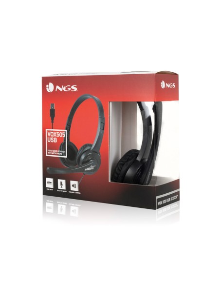 Auricular ngs vox 505 microfono y control de volumen diadema ajustable jack 3,5 mm longitud cable