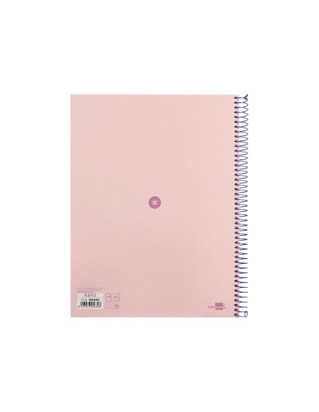 Cuaderno espiral a4 micro antartik dots tapa forrada 80h 90 gr rayado puntos 1 banda 4 taladros rosa
