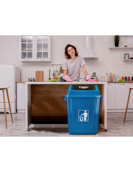 Papelera contenedor q-connect plastico con tapa...