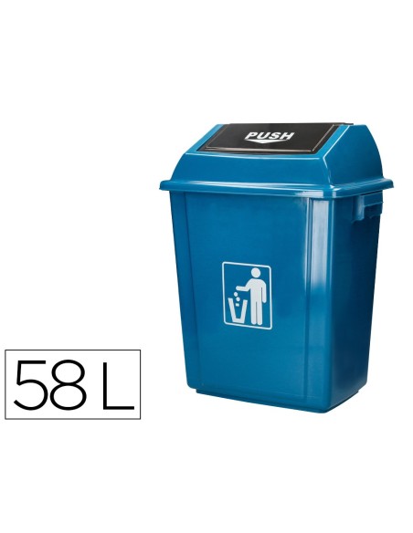Papelera contenedor q-connect plastico con tapa...