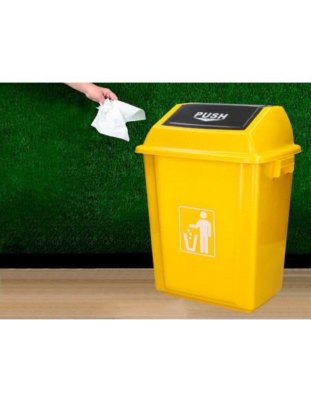 Papelera contenedor q-connect plastico con tapa...