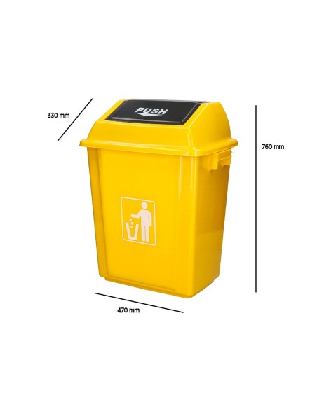 Papelera contenedor q-connect plastico con tapa...