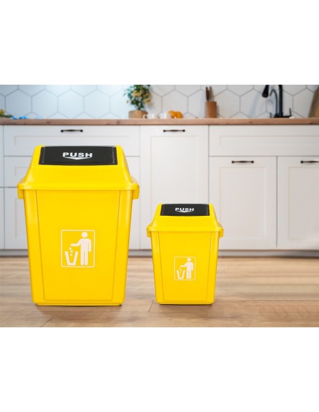 Papelera contenedor q-connect plastico con tapa...