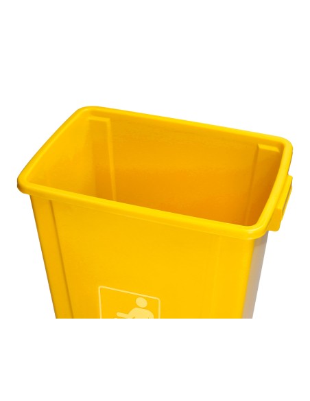 Papelera contenedor q-connect plastico con tapa de balancin 20 litros amarillo 340x240x450 mm