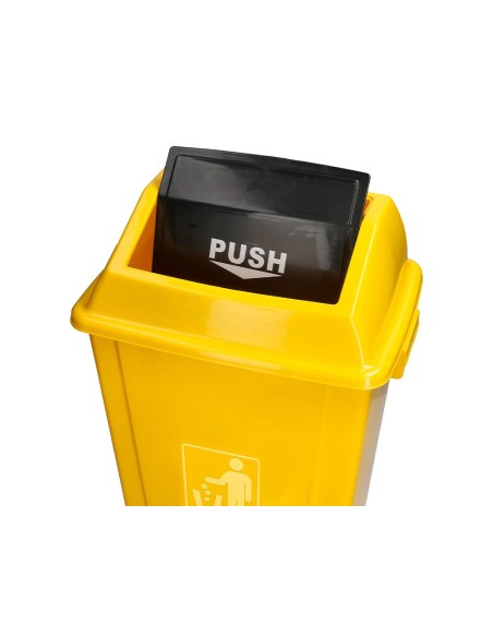 Papelera contenedor q-connect plastico con tapa...