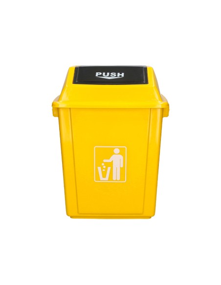 Papelera contenedor q-connect plastico con tapa de balancin 20 litros amarillo 340x240x450 mm