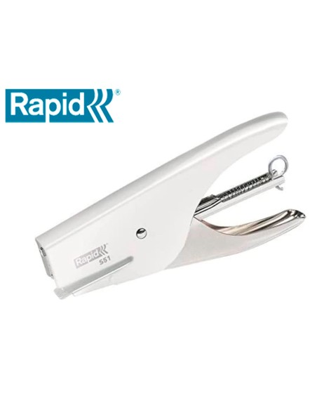 Grapadora rapid de tenaza s51 metalica capacidad de grapado 15 hojas usa grapas 21/4 cromada