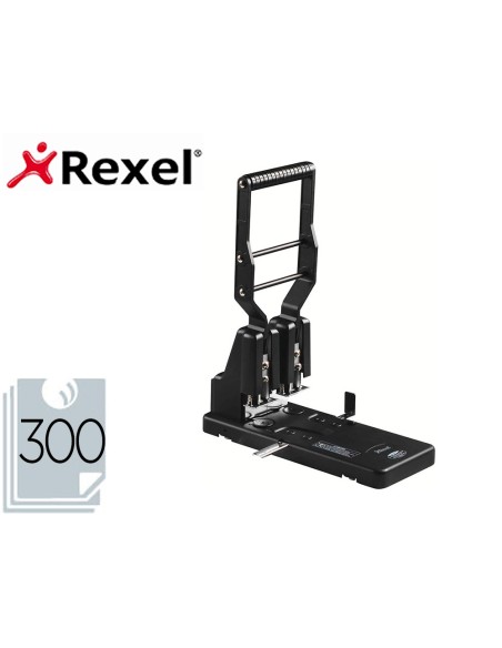 Taladrador rexel hd 2300 ultraintensiva metalico capacidad 300 hojas color negro