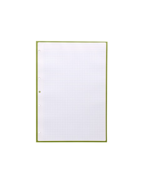 Recambio a4 antartik 80 hojas 90g/m2 cuadro 5mm 4 taladros 1 banda con marco color verde