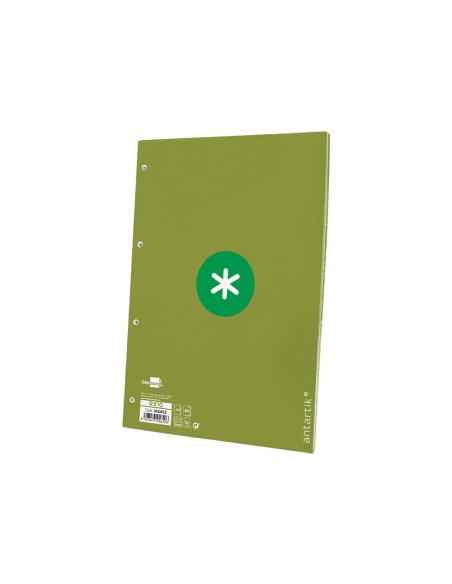 Recambio a4 antartik 80 hojas 90g/m2 cuadro 5mm 4 taladros 1 banda con marco color verde