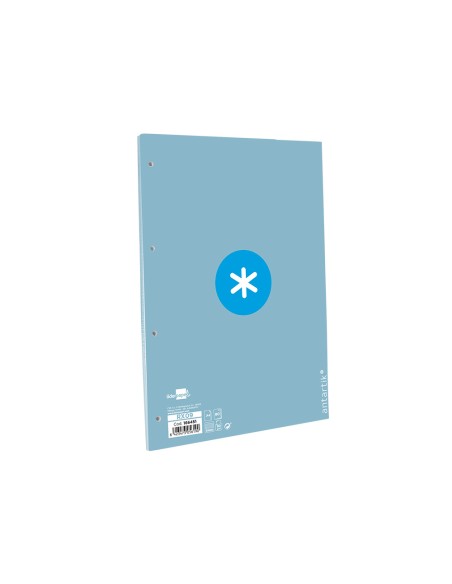 Recambio a4 antartik 80 hojas 90g/m2 cuadro 5mm 4 taladros 1 banda con marco color celeste