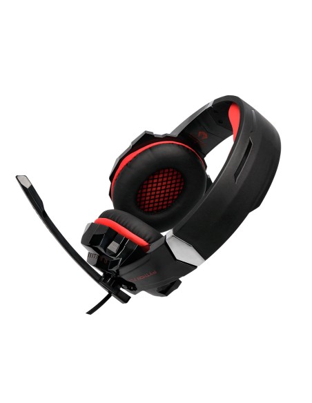 Auricular q-connect gaming con microfono ajustable e iluminacion led color negro
