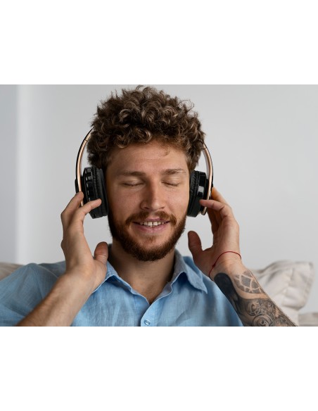 Auricular q-connect bluetooth diadema ajustable color negro