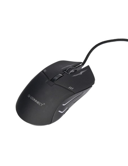 Set teclado y raton q-connect gaming con cable e iluminacion led color negro