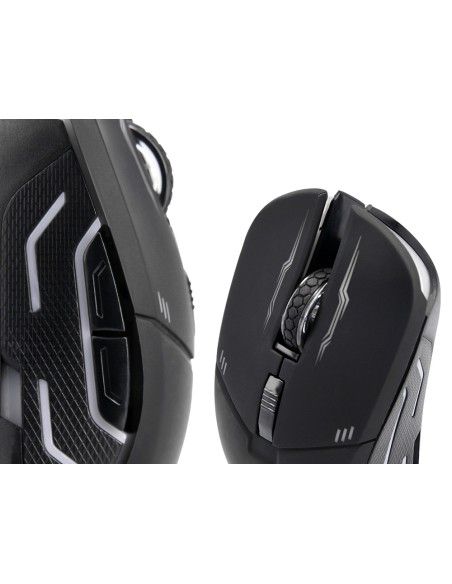 Set teclado y raton q-connect gaming con cable e iluminacion led color negro