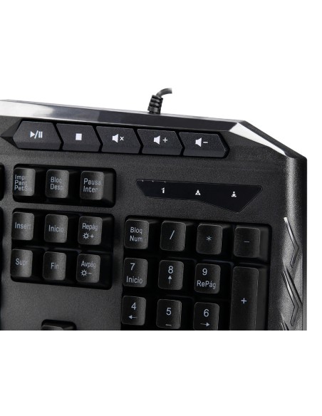 Set teclado y raton q-connect gaming con cable e iluminacion led color negro