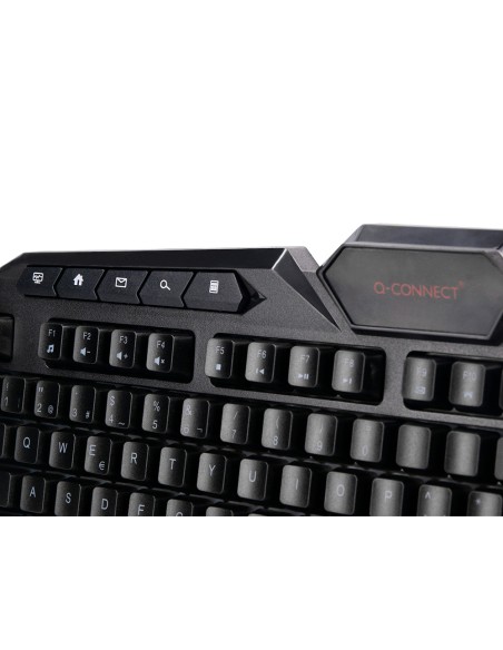 Set teclado y raton q-connect gaming con cable e iluminacion led color negro