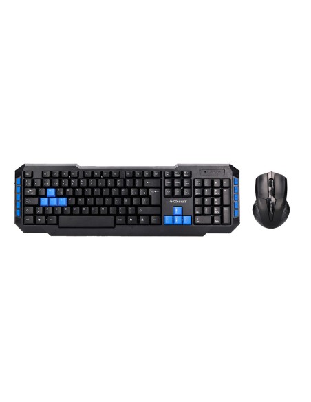 Set teclado y raton q-connect inalambrico compatible windows color negro