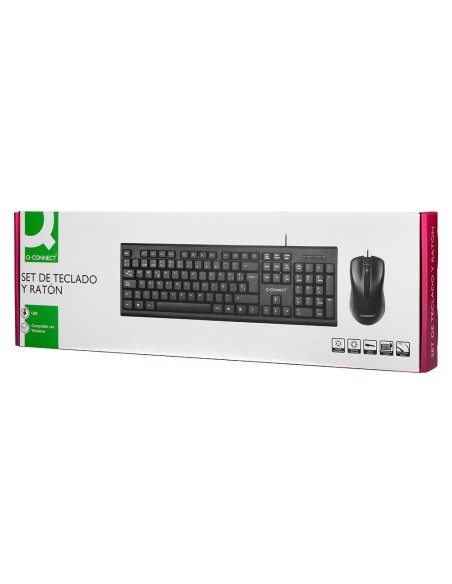 Set teclado y raton q-connect con cable color...