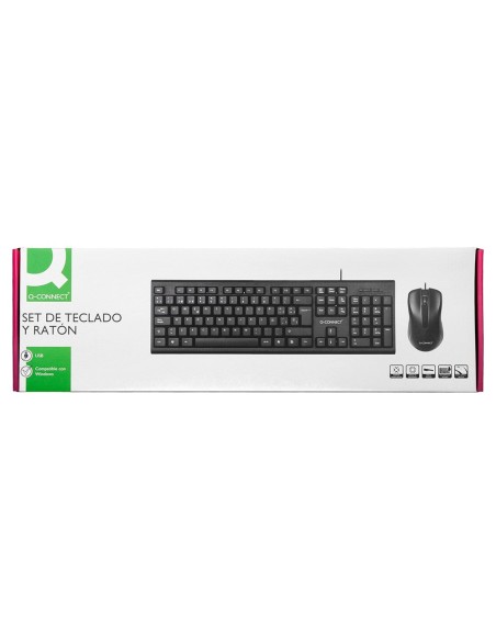 Set teclado y raton q-connect con cable color...