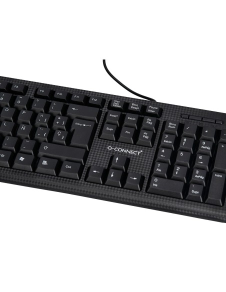 Set teclado y raton q-connect con cable color negro