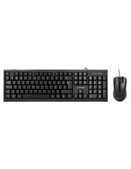 Set teclado y raton q-connect con cable color negro