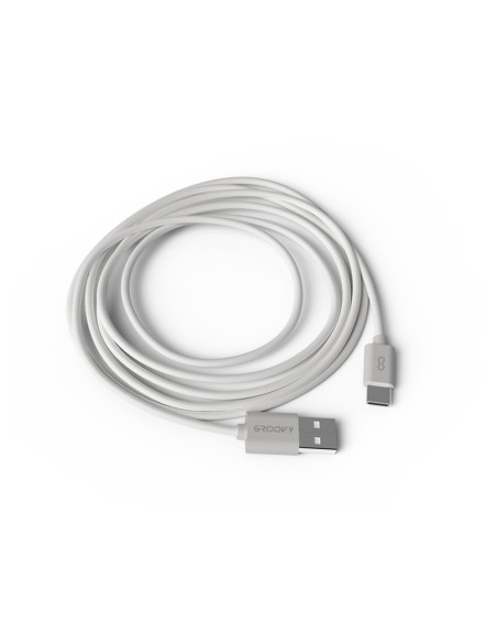 Cable groovy usb-a a tipo c longitud 2 mt color blanco