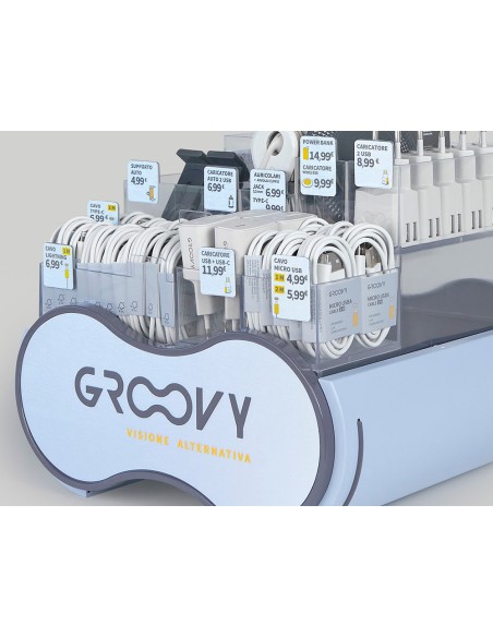 Expositor groovy sobremesa 62 piezas surtidas obsequio 1 auricular sport bluetooth neckband con microfono