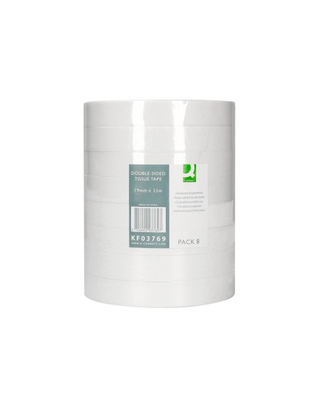 Cinta adhesiva q-connect doble cara 33 mt x 19 mm