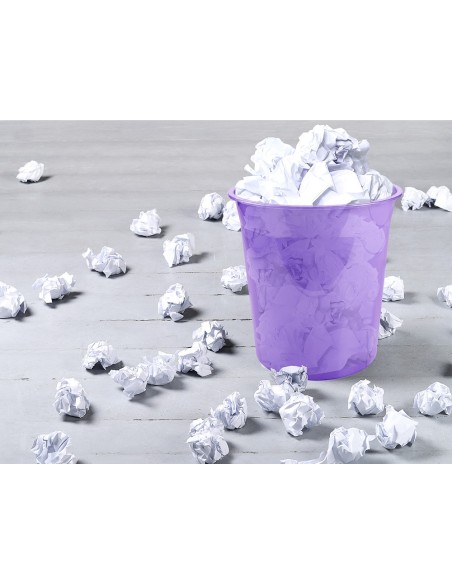 Papelera plastico liderpapel lavanda...