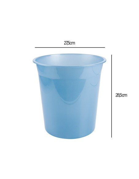 Papelera plastico liderpapel celeste...