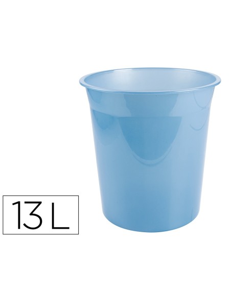 Papelera plastico liderpapel celeste...